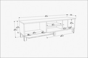 Móvel TV Olyo – Branco Safira – 140x35x40,3 cm