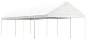 vidaXL Gazebo com telhado 11,15x4,08x3,22 m polietileno branco