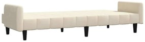 Sofá-cama de 2 lugares veludo cor creme