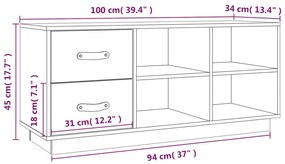Banco sapateira 100x34x45 cm pinho maciço branco