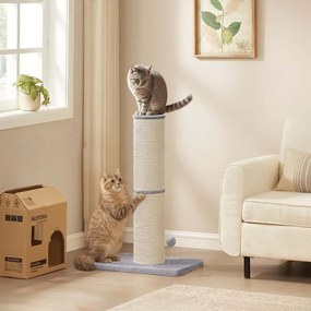 Arranhador para gatos grandes 50 x 40 x 85 cm cinzento