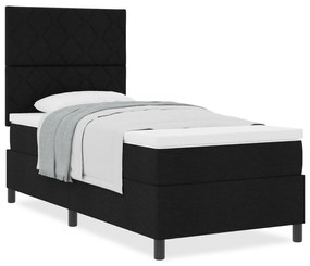 Cama Box com Colchão Preto 90x200 cm Tecido