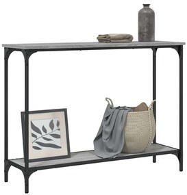 Mesa consola 101x30,5x75cm derivados de madeira cinzento sonoma