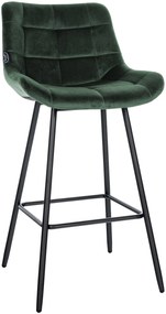 Banco de bar Weston em veludo e com estrutura preta 49 x 104 x 56 cm Verde escuro