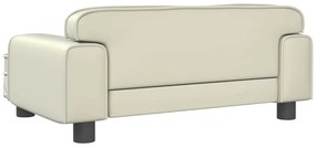 Cama para cães 70x45x30 cm couro artificial cor creme
