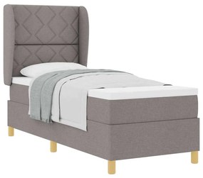 Cama Box Spring vidaXL com Colchão Taupe 80x200 cm Tecido