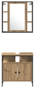 Conjunto de Móveis para Casa de Banho de 4 Peças em Carvalho Artesanal