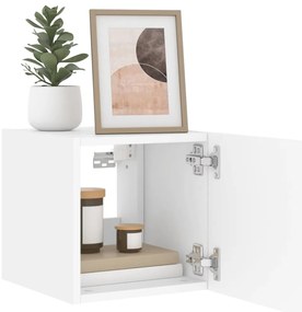 Móvel de parede para TV com luzes LED 30,5x35x30 cm branco