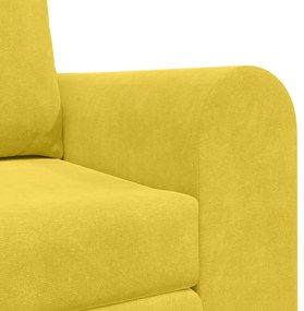 Sofá-camas de chão 2 em 1 Amarelo 148x71x83 cm Veludo
