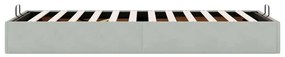 Otomano Bed Frame No Colchão Cinzento Claro 80x200 cm Veludo