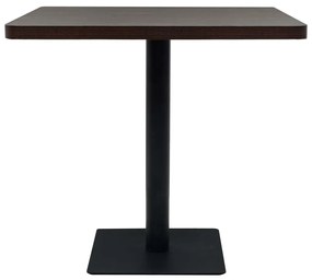 Mesa bistrô em MDF e aço quadrada 80x80x75 cm cinzento escuro