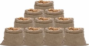 vidaXL Sacos de juta 10 pcs 100x110 cm 100% juta 220 gsm