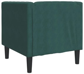 Sofá chesterfield veludo verde-escuro