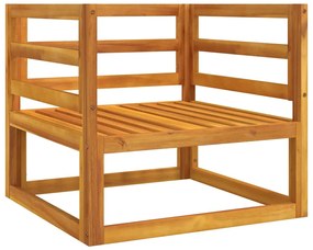 Cadeira de jardim acácia maciça c/ almofadões cinzento-claro