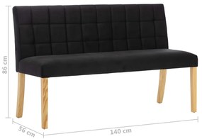 Banco 140 cm veludo preto