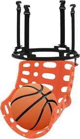 Acessório de retorno de basquetebol 360° giratório de cesto de basquetebol com 4 ganchos Sistema de retorno de bolas laranja