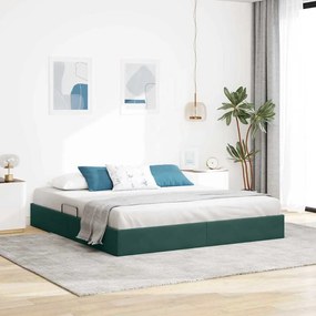 vidaXL Cama com Armazenamento Verde Escuro 180 x 200 cm Veludo