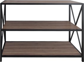 Aparador Zena – Noz e Preto – 94x40x65 cm
