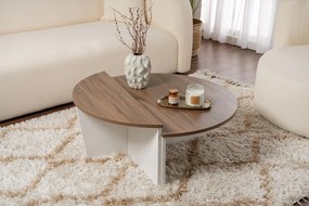 Mesa de Centro "Orion" – Nogueira e Branco, Conjunto Modular, 90x60x30