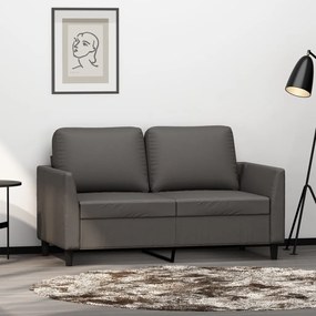 vidaXL Sofá de 2 lugares 120 cm couro artificial cinza