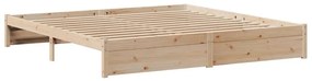 Estrutura de cama com cabeceira 200x200 cm pinho maciço