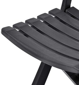 Cadeiras de jardim dobráveis 2 pcs plástico antracite