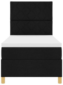 Cama Box com Colchão e LED Preto 90x190 cm Tecido