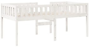 Cama de criança sem colchão 75x190 cm pinho maciço branco