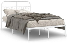 Estrutura de cama com cabeceira 120x200 cm metal branco