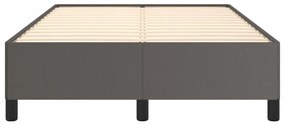 Estrutura de cama sem colchão 120x190cm couro do falso cinzento