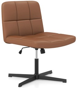Cadeira de mesa sem braços com altura ajustável e rodas para maquiagem de escritório em casa - bege