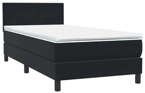 Cama com molas/colchão 80x220 cm veludo preto