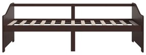 Sofá-cama de 3 lugares 90x200 cm pinho maciço castanho-escuro