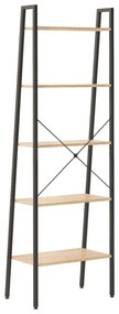 Estante de pé 5 prateleiras 56x35x174 cm castanho-claro e preto