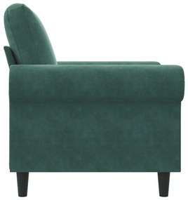 Poltrona 60 cm veludo verde-escuro