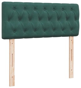 Cama boxspring com colchão 120x190 cm veludo verde-escuro