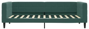 Sofá-cama com gavetão 100x200 cm veludo verde-escuro