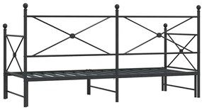 Cama de dia com gavetão sem colchão 90x200 cm aço preto