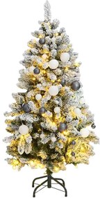 vidaXL Árvore Natal artificial articulada 150 luzes LED e bolas 120 cm