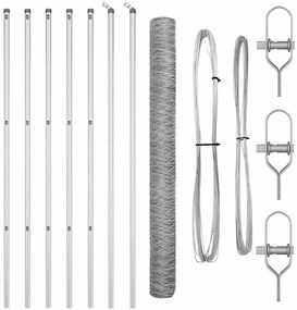Cerca Hexagonal vidaXL 1,5x10 m Aço Galvanizado