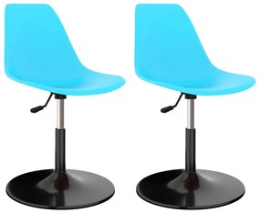 vidaXL Cadeiras de jantar giratórias 2 pcs PP azul