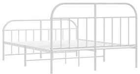 Estrutura de cama com cabeceira e pés 150x200 cm metal branco