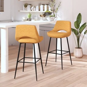 vidaXL Bancos de bar 2 pcs veludo castanho
