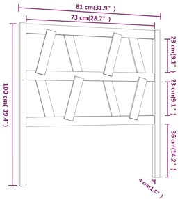 Cabeceira de cama 81x4x100 cm pinho maciço preto