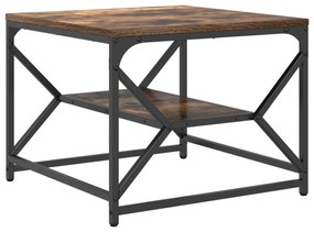 Mesa de Café vidaXL com Prateleira em Carvalho Fumado 51x50x40 cm Made