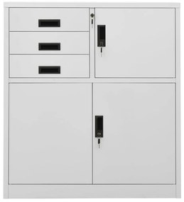 Armário de escritório 90x40x102 cm aço cinzento-claro