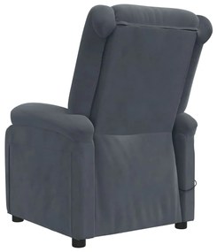Poltrona de massagens elétrica veludo cinza-escuro