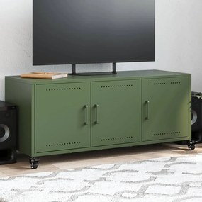 Móvel de TV 100,5x39x43,5 cm aço verde-azeitona