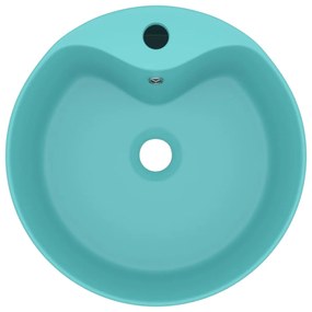 Lavatório com extravasamento 36x13 cm cerâmica verde-claro mate