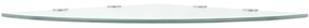 Prateleiras canto 2 pcs suportes cromados 45x45cm vidro transp.